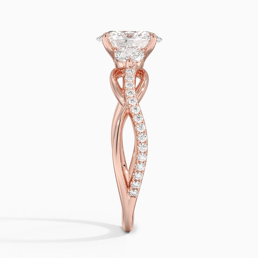 1Ct Oval Lab Grown Diamond Gold Engagement Ring