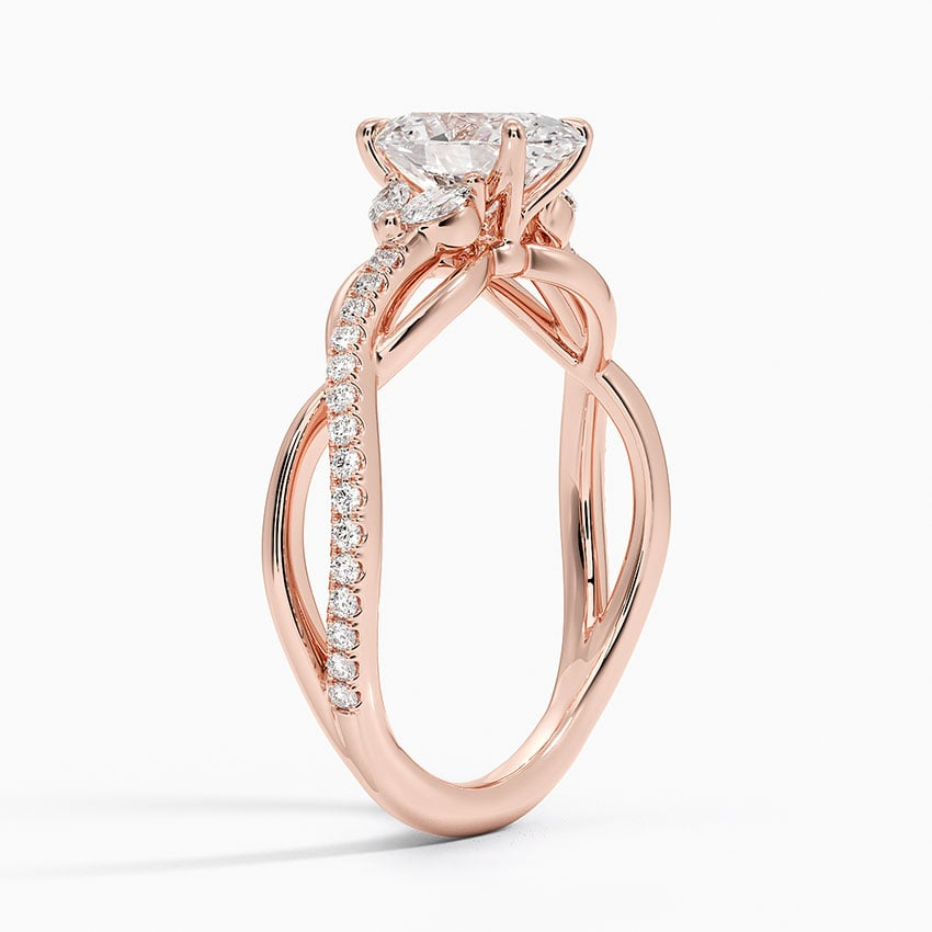 1Ct Oval Lab Grown Diamond Gold Engagement Ring
