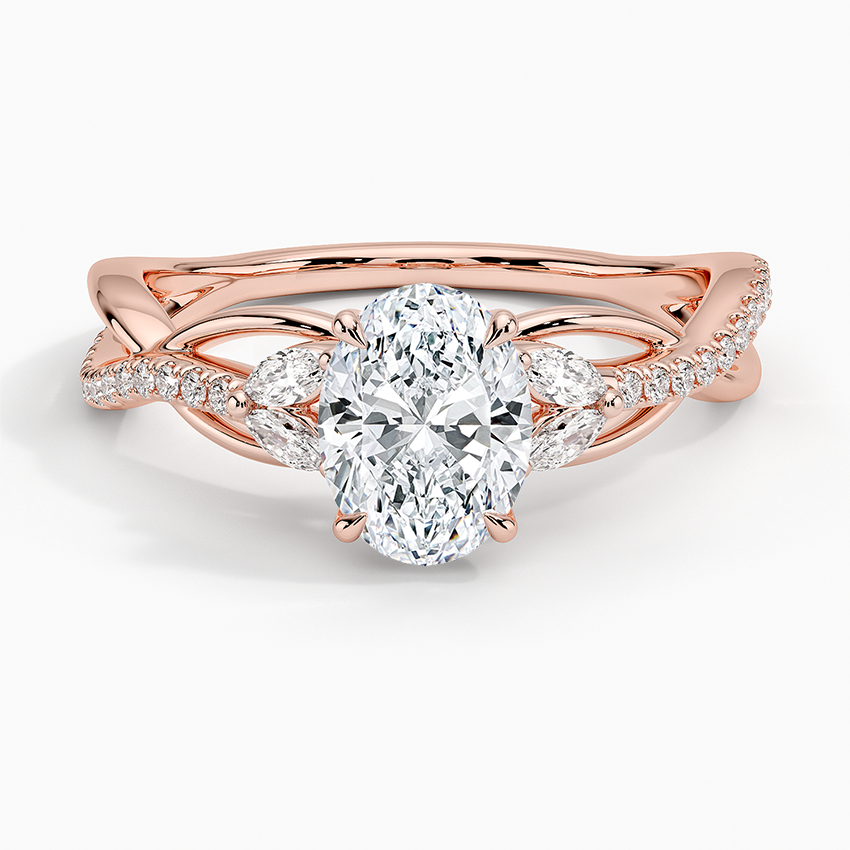 1Ct Oval Lab Grown Diamond Gold Engagement Ring