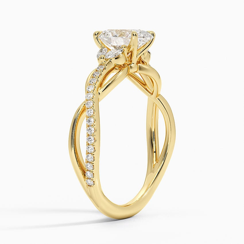 1Ct Oval Lab Grown Diamond Gold Engagement Ring