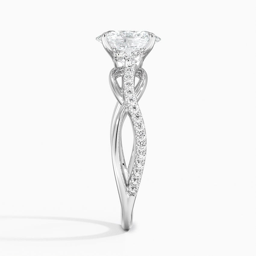 1Ct Oval Lab Grown Diamond Gold Engagement Ring