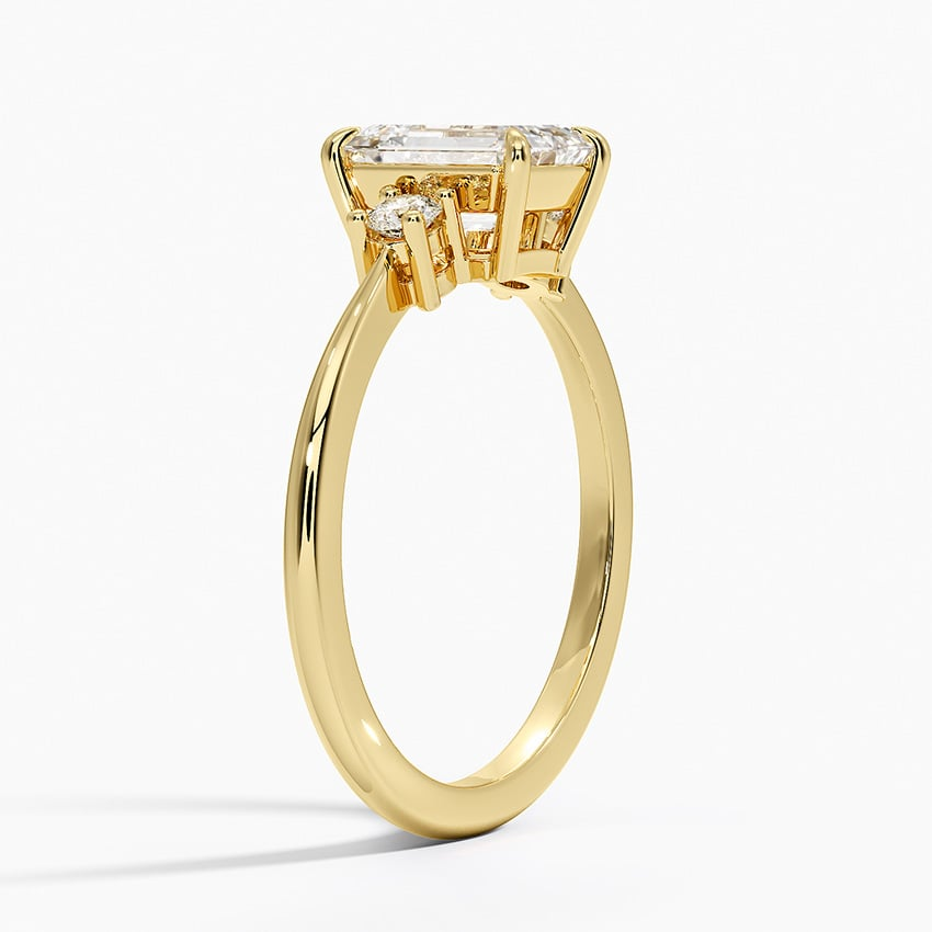 11/4Ct Emerald Lab Grown Diamond Three Stone Ring