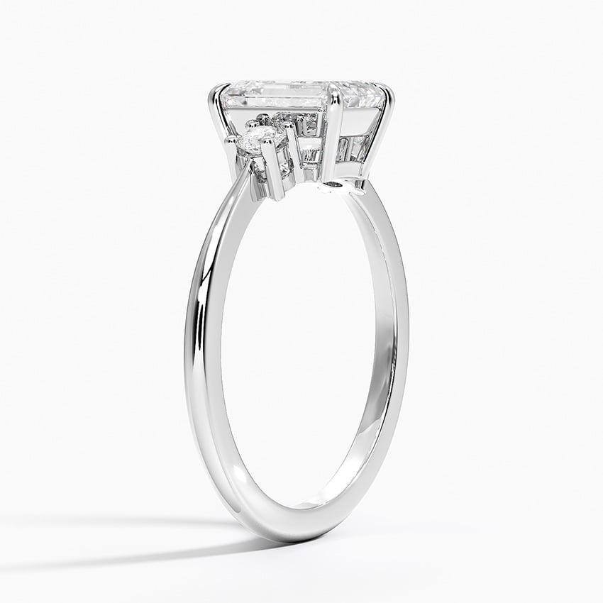 11/4Ct Emerald Lab Grown Diamond Three Stone Ring