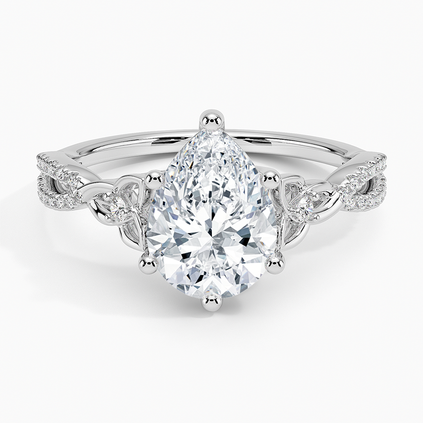 2Ct Pear Lab Grown Diamond Love Knot Diamond Ring