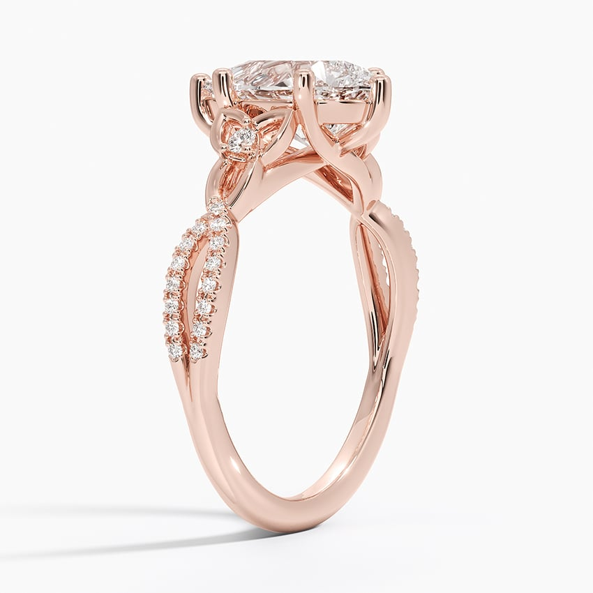 2Ct Pear Lab Grown Diamond Love Knot Diamond Ring
