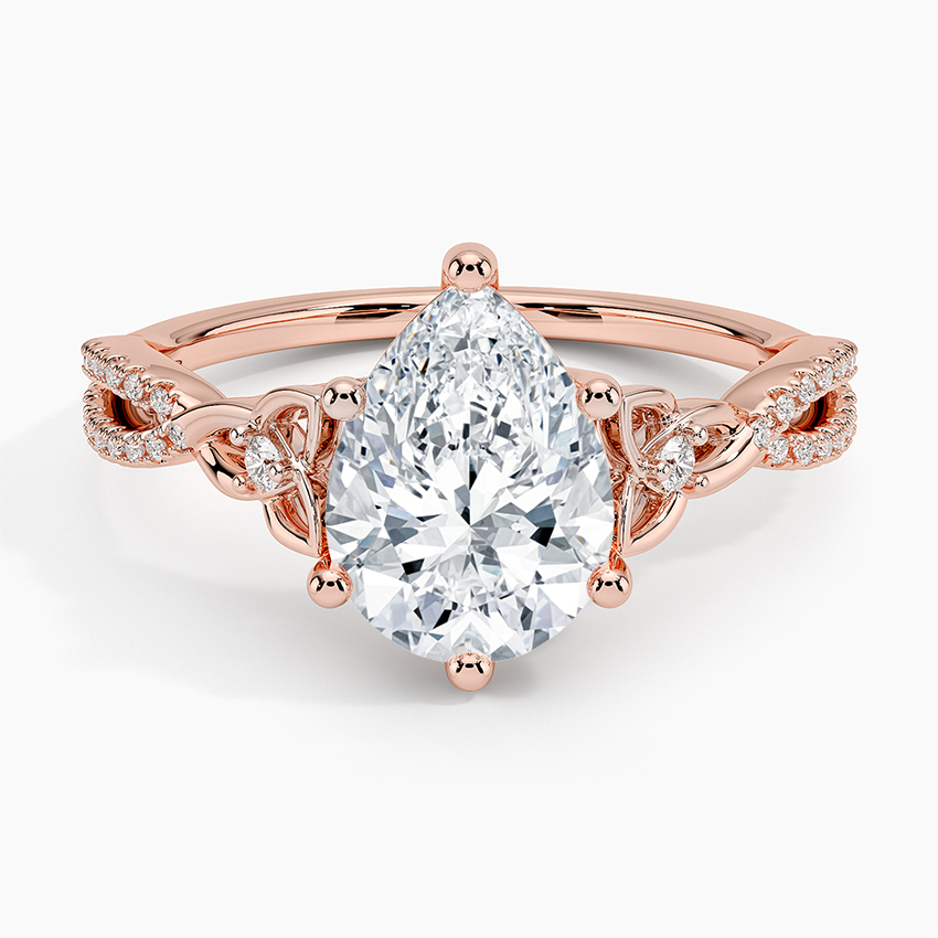 2Ct Pear Lab Grown Diamond Love Knot Diamond Ring