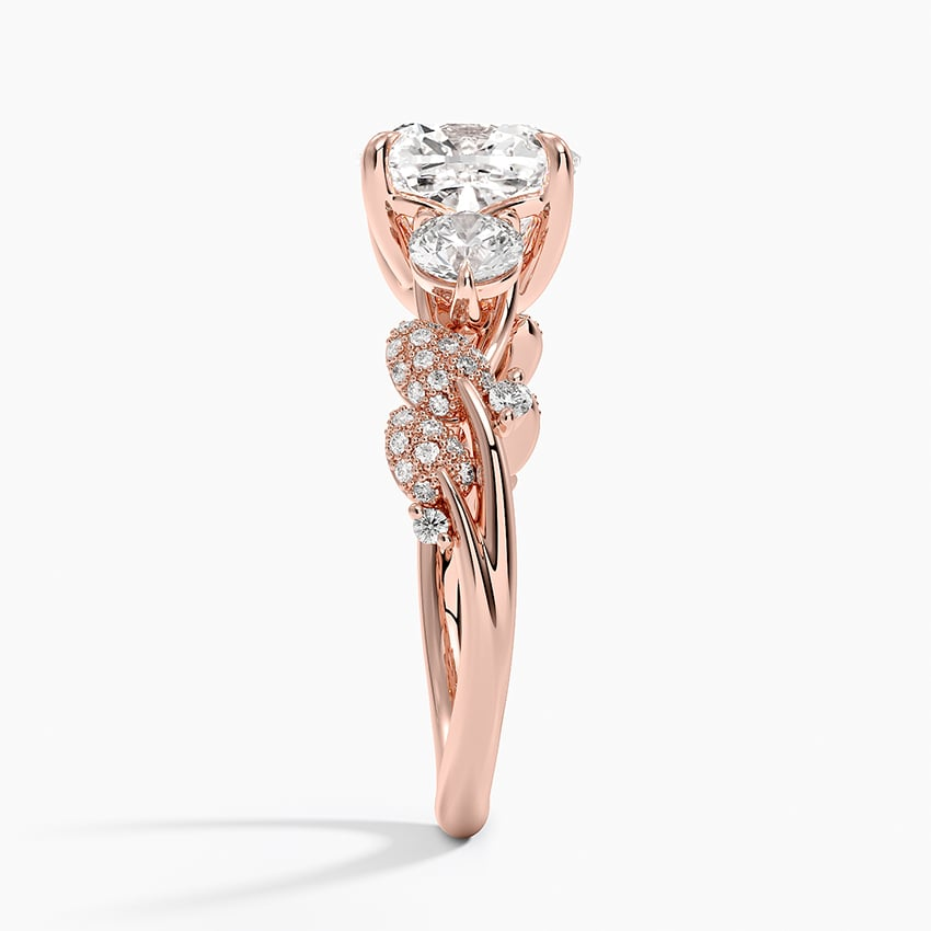 21/2 CT Cushion Lab Grown Diamond Canopy Three Stone Diamond Ring