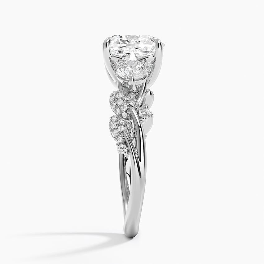 21/2 CT Cushion Lab Grown Diamond Canopy Three Stone Diamond Ring