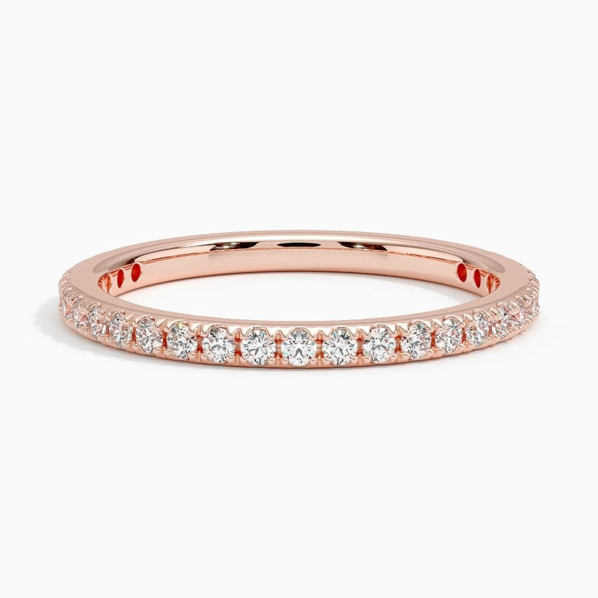 Classic 0.29CTW Round Cut White Gold Wedding Band For Women