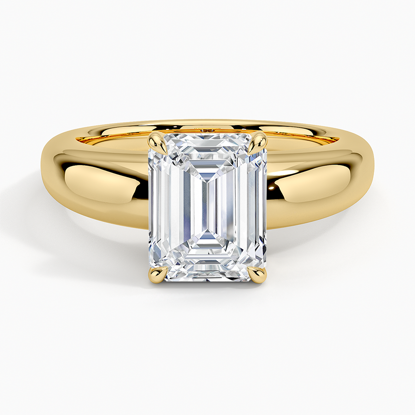 2Ct Emerald Lab Grown Diamond Gold Solitaire Ring