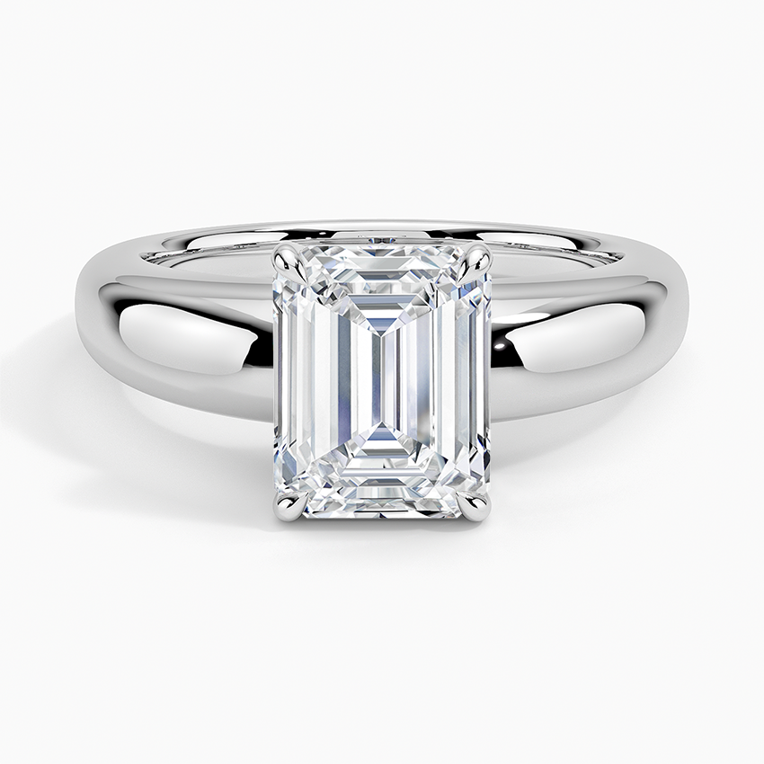 2Ct Emerald Lab Grown Diamond Gold Solitaire Ring