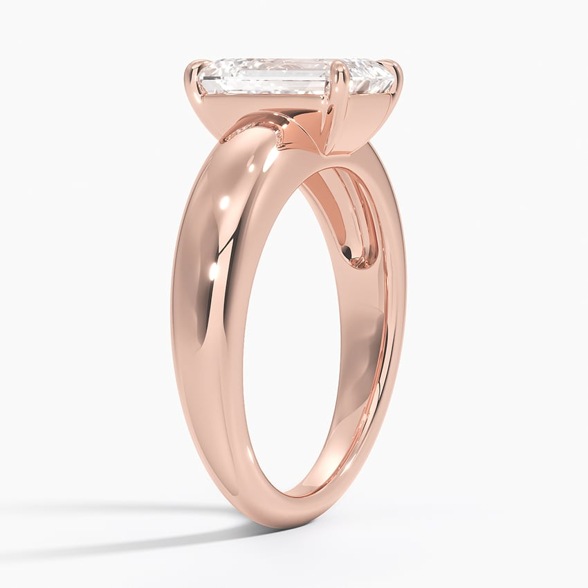 2Ct Emerald Lab Grown Diamond Gold Solitaire Ring
