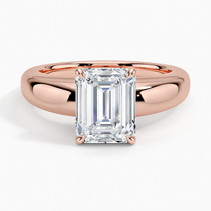 2Ct Emerald Lab Grown Diamond Gold Solitaire Ring