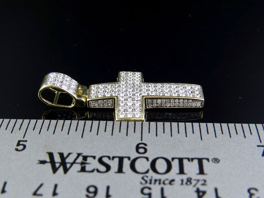 1.5 Inch 10K Lab Grown Diamond Cross Charm Pendant