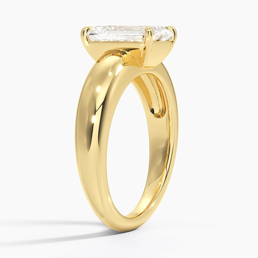 2Ct Emerald Lab Grown Diamond Gold Solitaire Ring