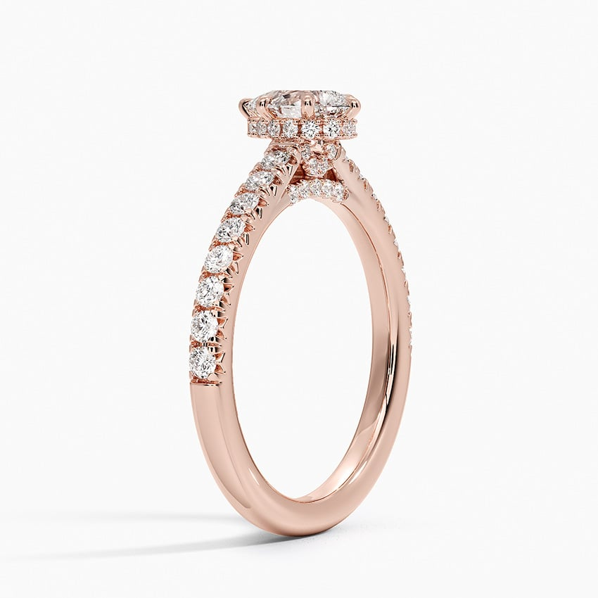 1/2Ct Pear Lab Grown Diamond Hidden Halo Engagement Ring