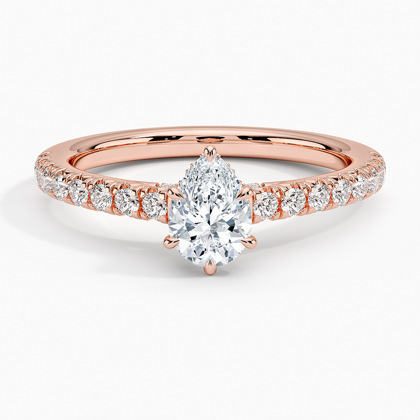 1/2Ct Pear Lab Grown Diamond Hidden Halo Engagement Ring