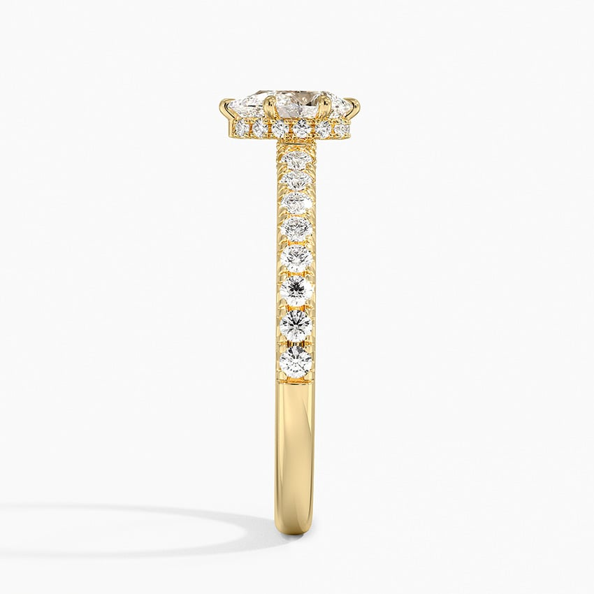 1/2Ct Pear Lab Grown Diamond Hidden Halo Engagement Ring