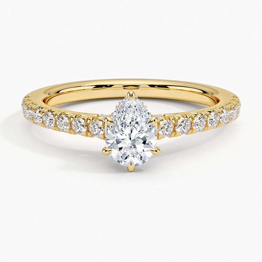 1/2Ct Pear Lab Grown Diamond Hidden Halo Engagement Ring