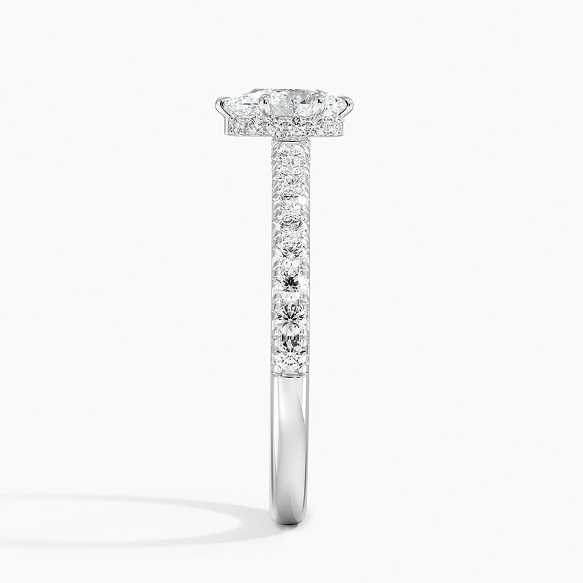 1/2Ct Pear Lab Grown Diamond Hidden Halo Engagement Ring