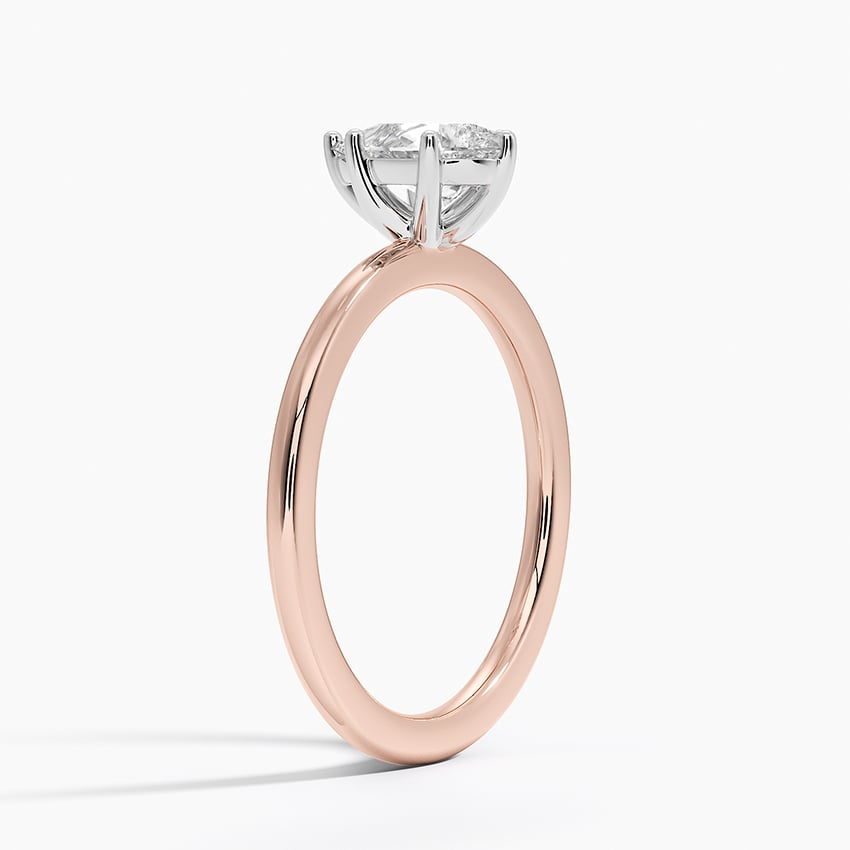 3/4Ct Pear Lab Grown Diamond Six Prong Gold Ring