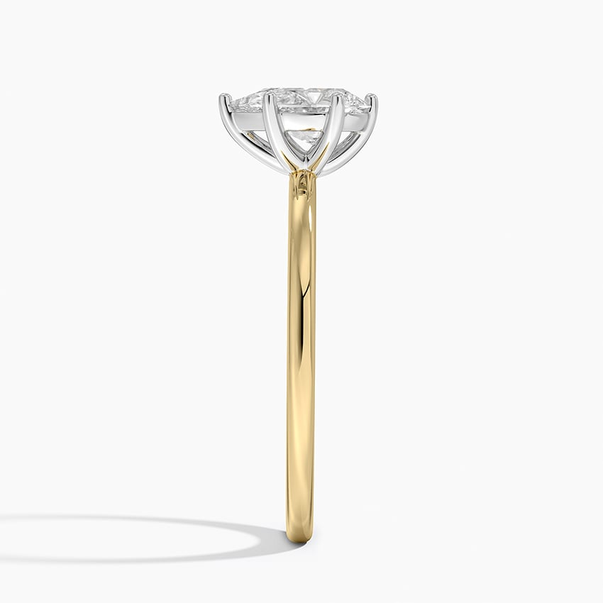 3/4Ct Pear Lab Grown Diamond Six Prong Gold Ring