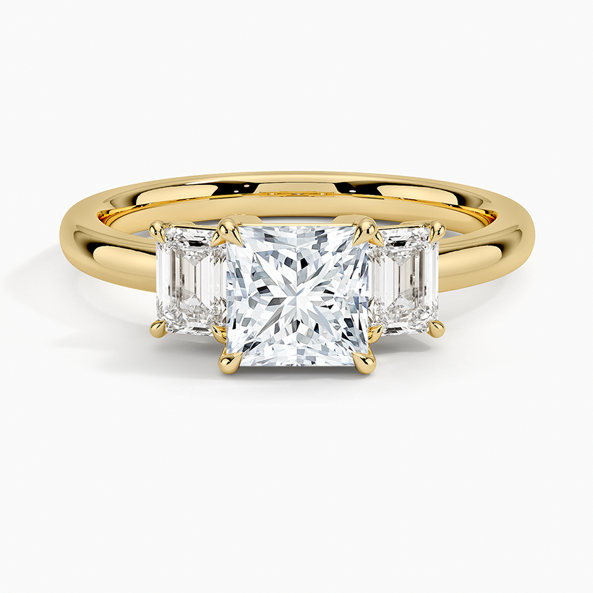 1Ct Princess Lab Grown Diamond Three Stone Diamond Ring