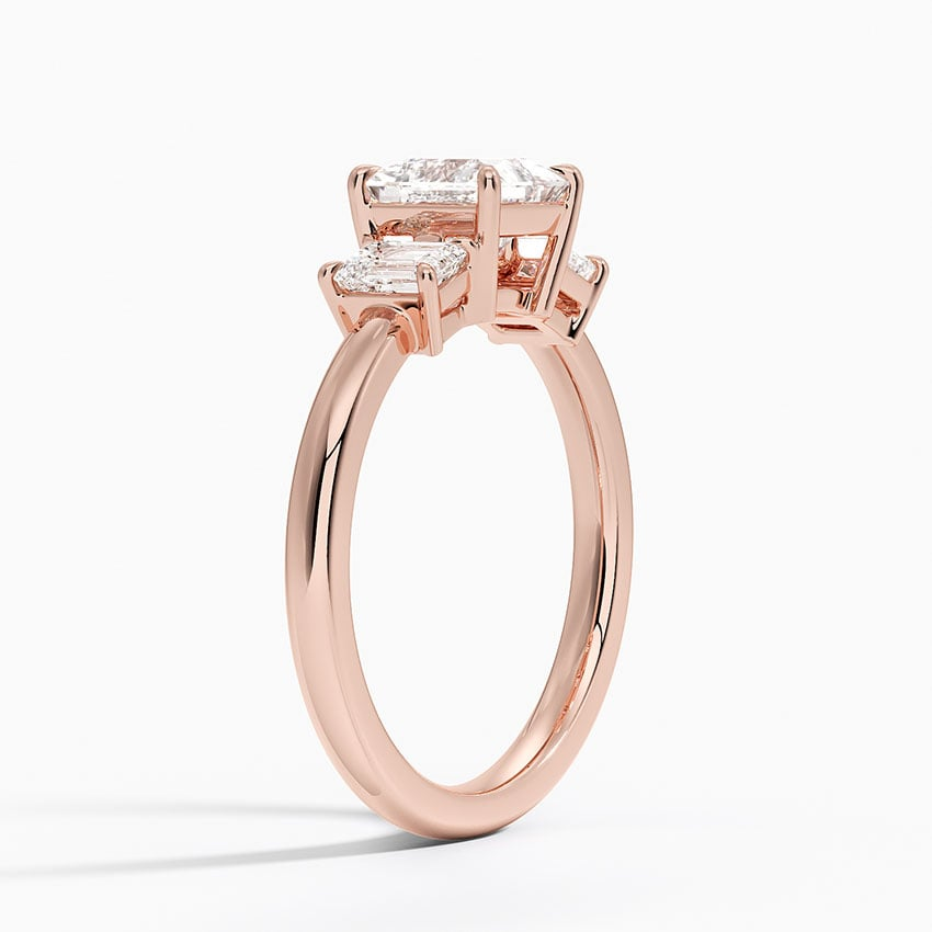 1Ct Princess Lab Grown Diamond Three Stone Diamond Ring