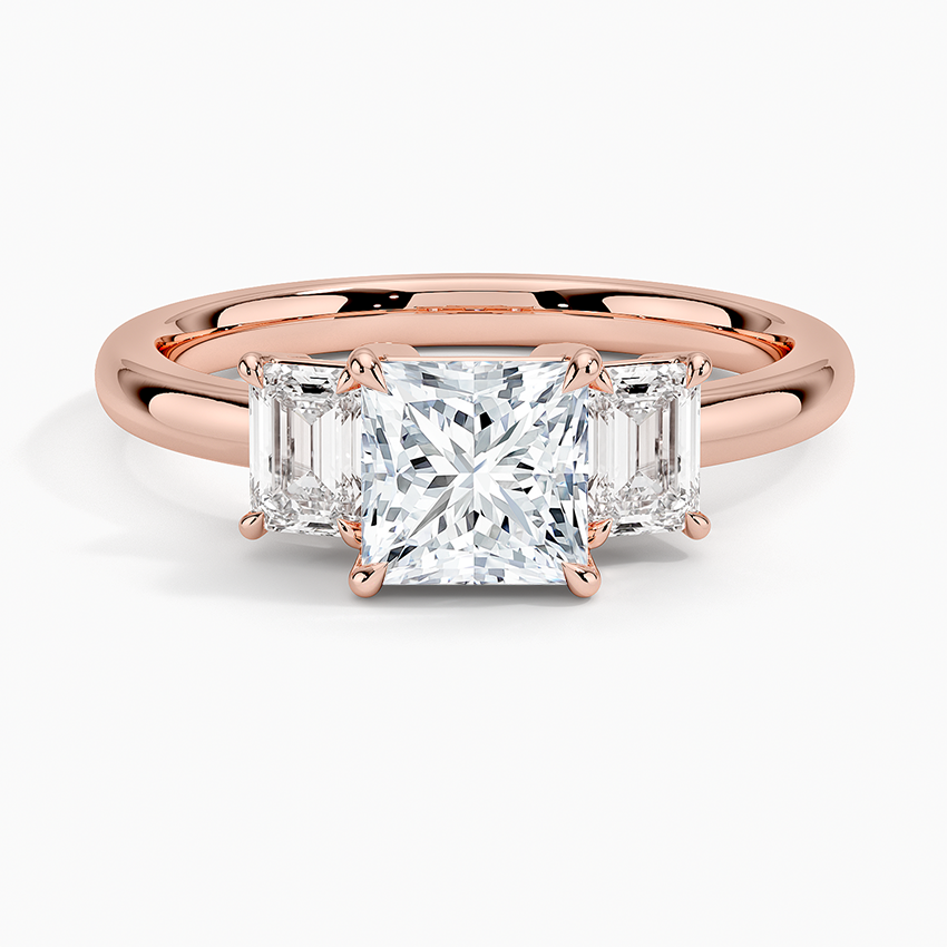 1Ct Princess Lab Grown Diamond Three Stone Diamond Ring