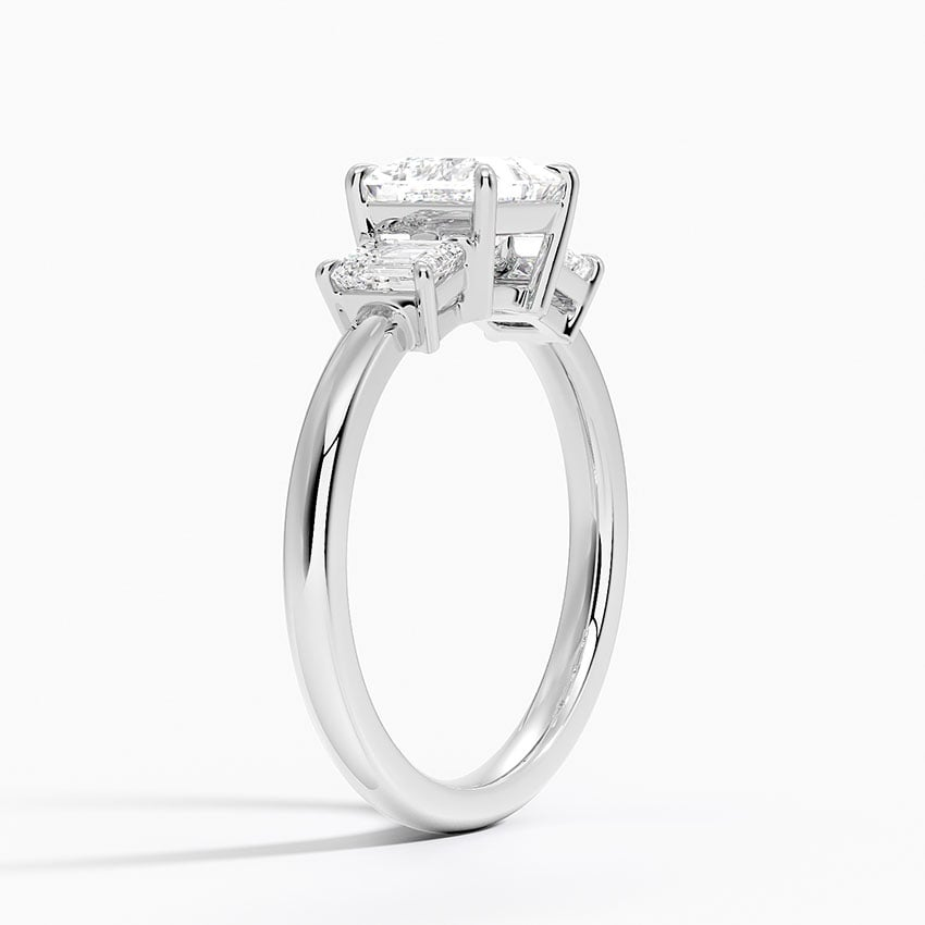 1Ct Princess Lab Grown Diamond Three Stone Diamond Ring