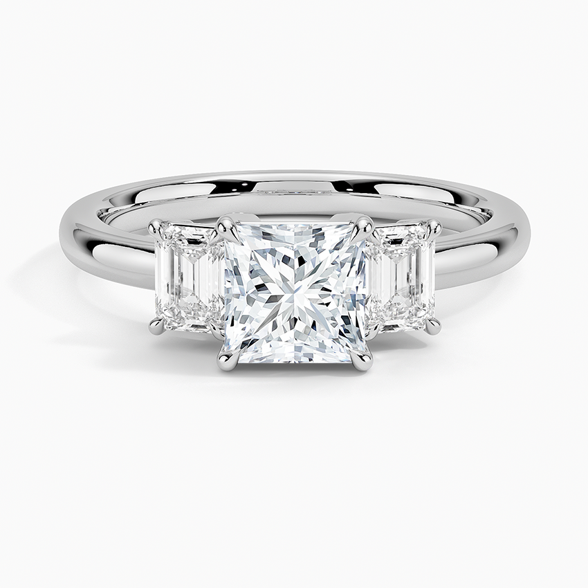 1Ct Princess Lab Grown Diamond Three Stone Diamond Ring
