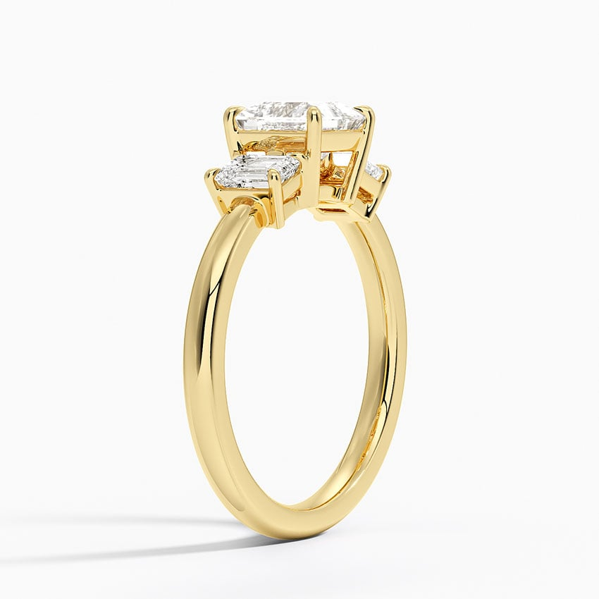 1Ct Princess Lab Grown Diamond Three Stone Diamond Ring