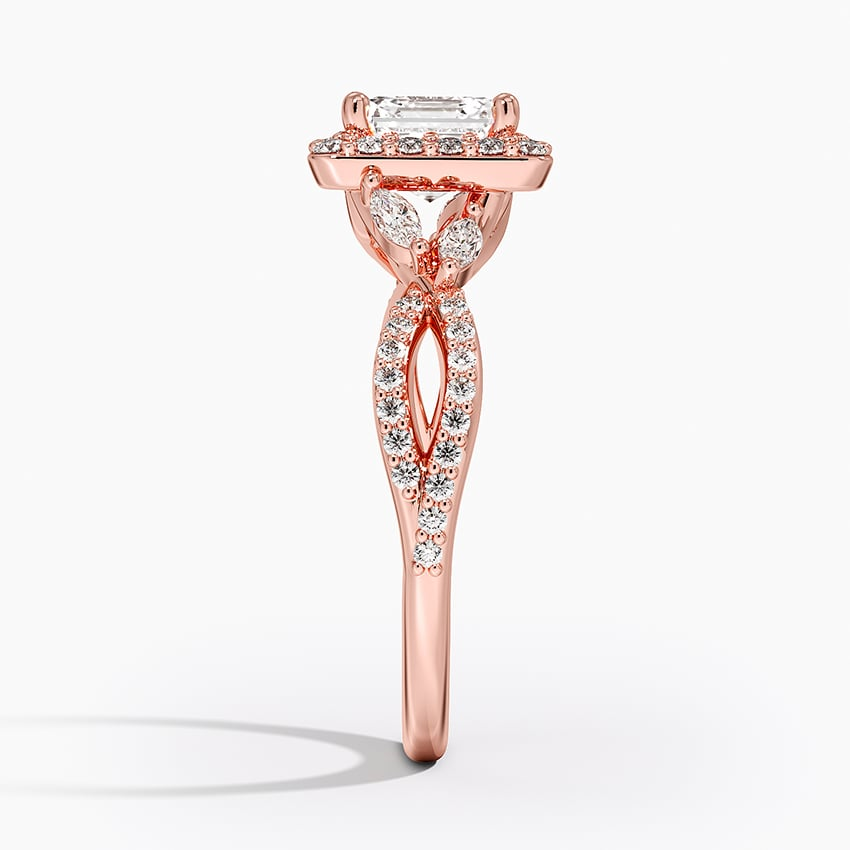 11/4Ct Asscher Lab Grown Diamond Halo Diamond Ring
