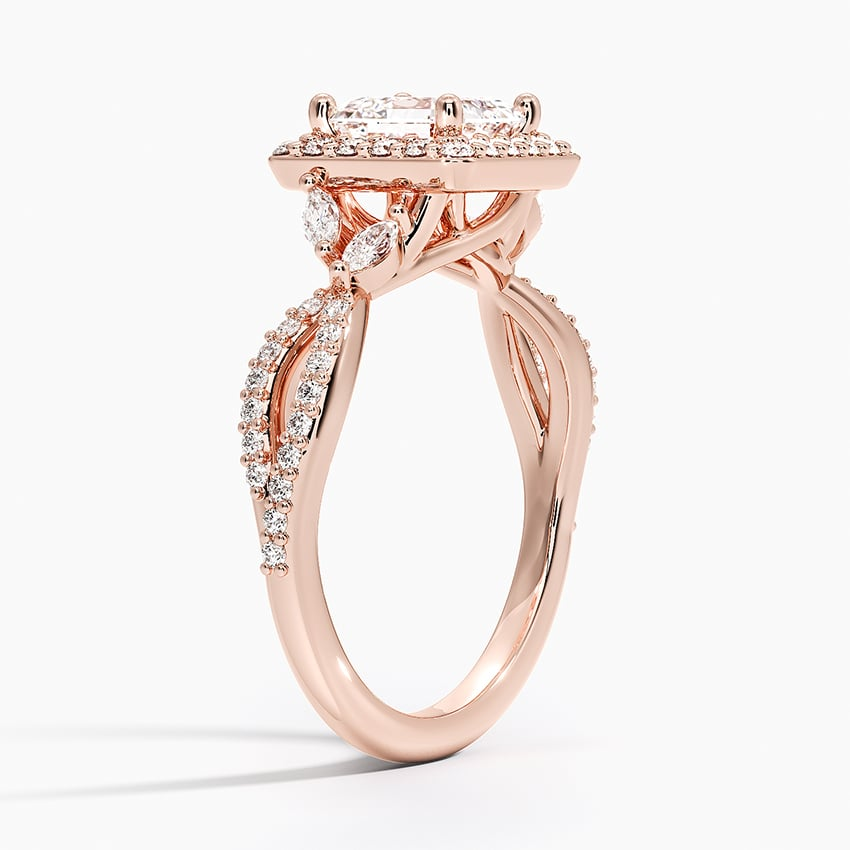 11/4Ct Asscher Lab Grown Diamond Halo Diamond Ring