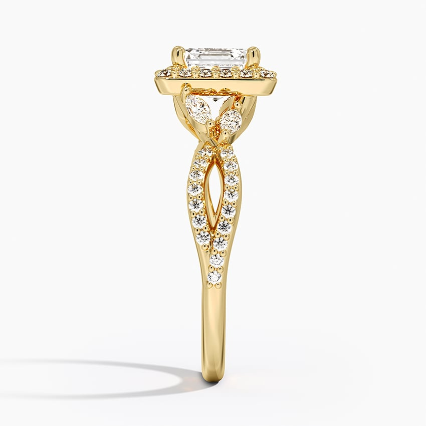 11/4Ct Asscher Lab Grown Diamond Halo Diamond Ring