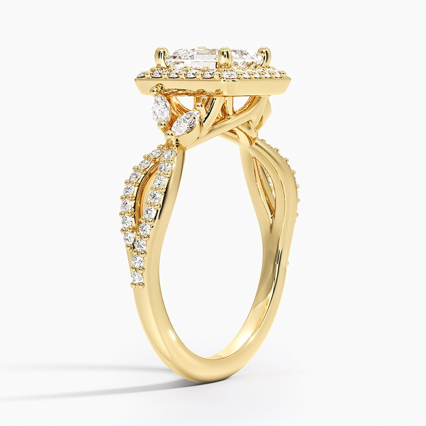 11/4Ct Asscher Lab Grown Diamond Halo Diamond Ring