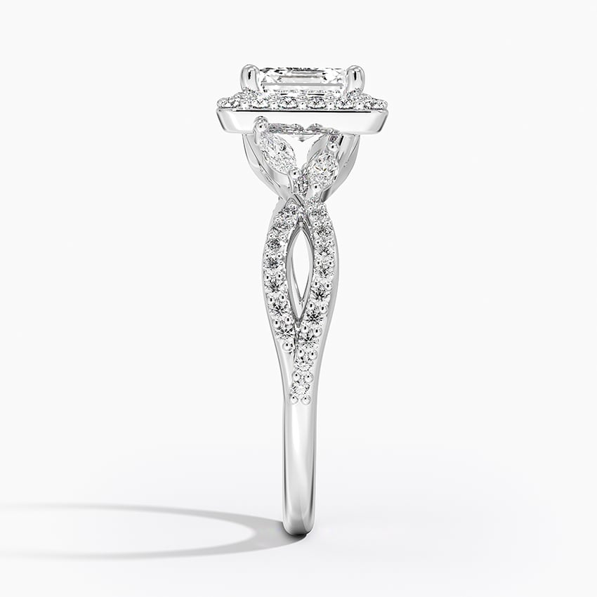 11/4Ct Asscher Lab Grown Diamond Halo Diamond Ring