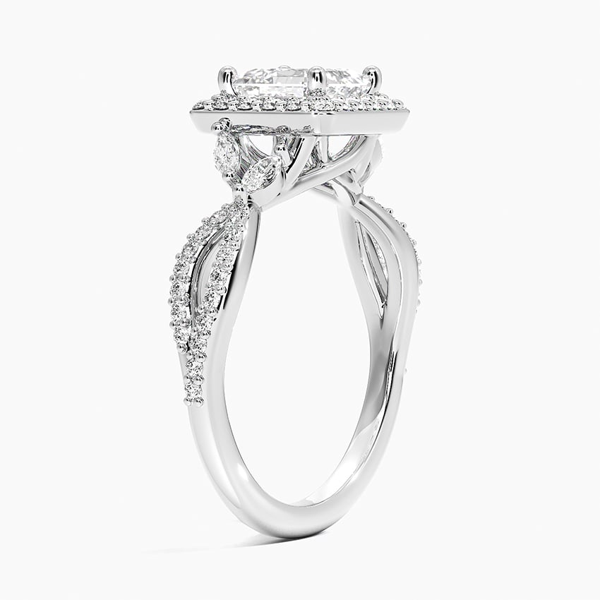 11/4Ct Asscher Lab Grown Diamond Halo Diamond Ring
