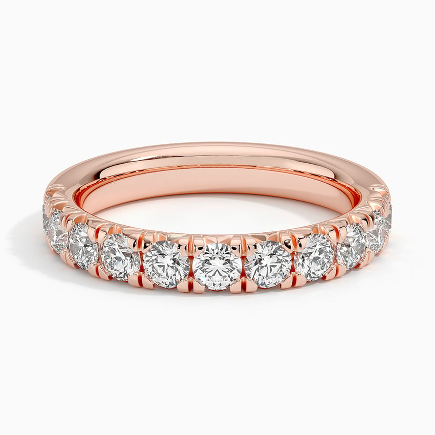 0.91 CTW Half Coverage Lab Grown Diamond Women's 18k Wedding Band