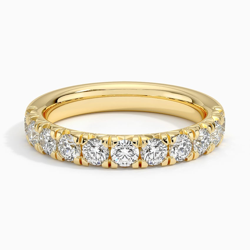 0.91 CTW Half Coverage Lab Grown Diamond Women's 18k Wedding Band