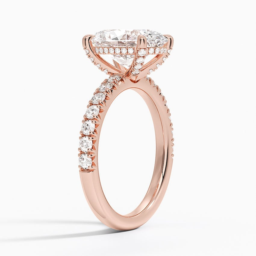 3CT Oval Lab Grown Diamond Half Coverage Diamond Ring