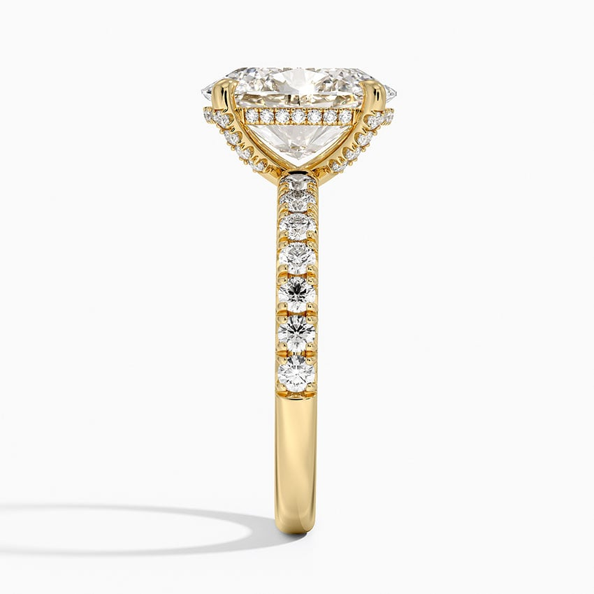 3CT Oval Lab Grown Diamond Half Coverage Diamond Ring
