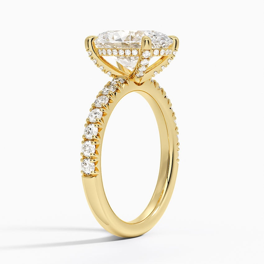 3CT Oval Lab Grown Diamond Half Coverage Diamond Ring
