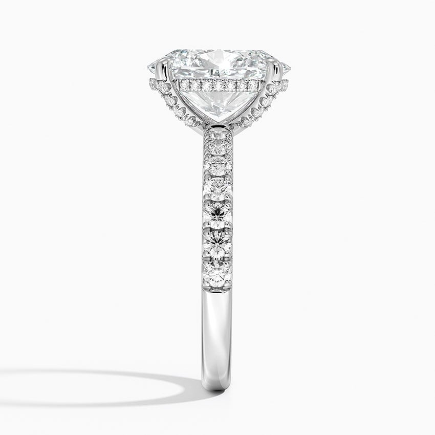 3CT Oval Lab Grown Diamond Half Coverage Diamond Ring