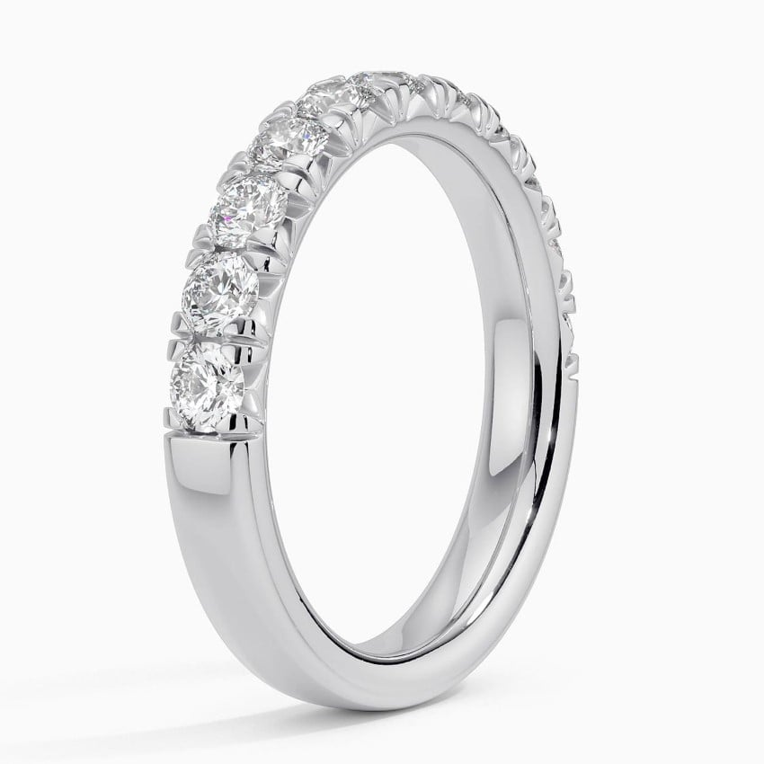 0.91 CTW Half Coverage Lab Grown Diamond Women's 18k Wedding Band