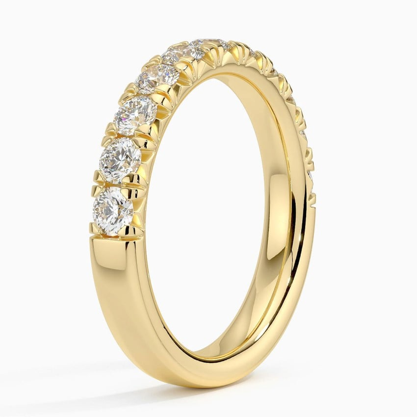 0.91 CTW Half Coverage Lab Grown Diamond Women's 18k Wedding Band