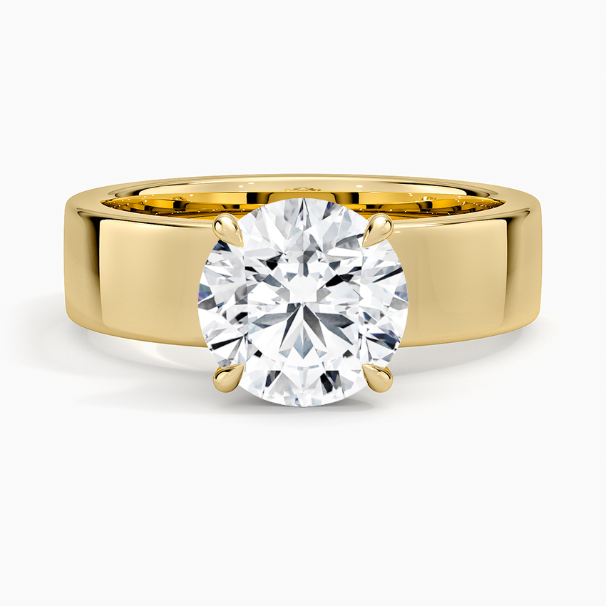 2Ct Round Lab Grown Diamond Thick Band Solitaire Ring