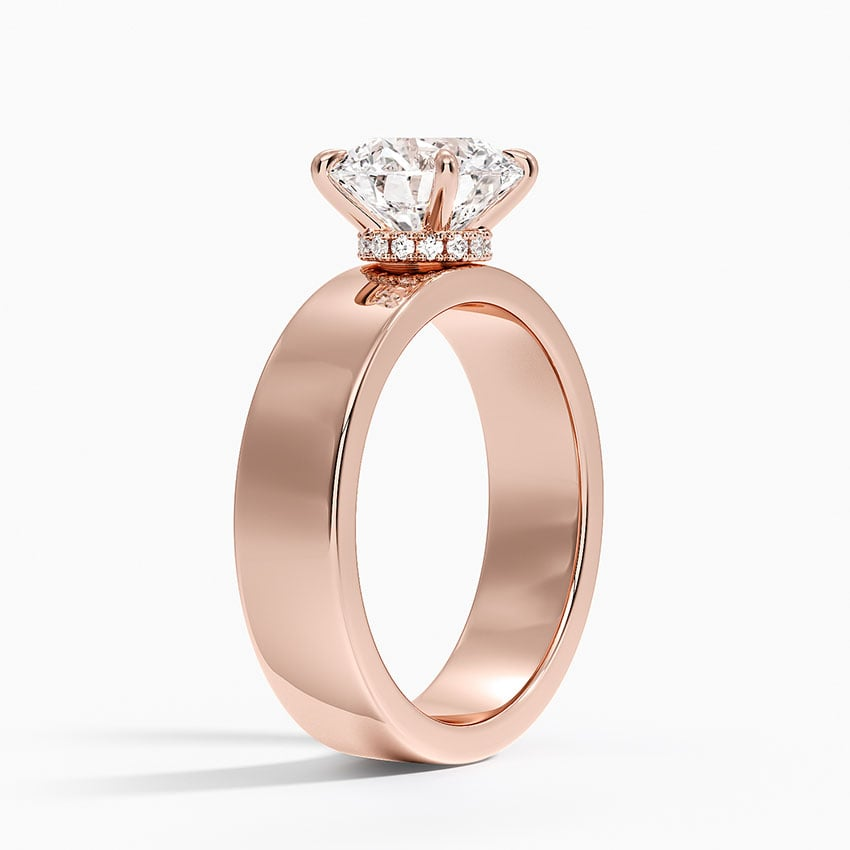 2Ct Round Lab Grown Diamond Thick Band Solitaire Ring