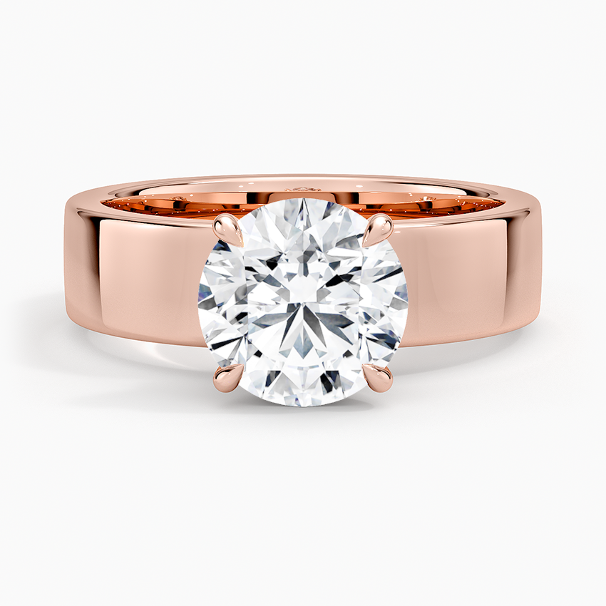 2Ct Round Lab Grown Diamond Thick Band Solitaire Ring