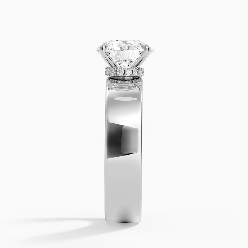 2Ct Round Lab Grown Diamond Thick Band Solitaire Ring